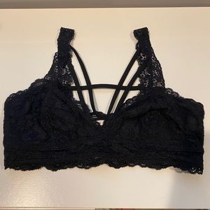 black lace strappy bralette